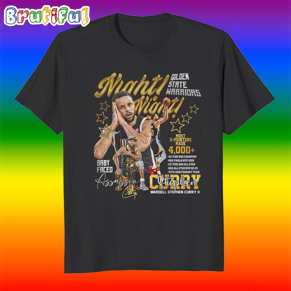 Golden State Warriors Stephen Curry Night Night 2025 T Shirt