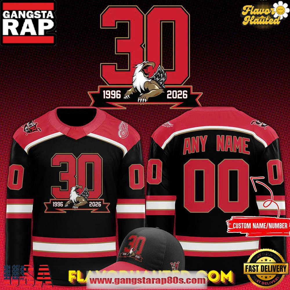 Grand Rapids Griffins 30th Anniversary Celebrations Special Custom Hockey Jersey