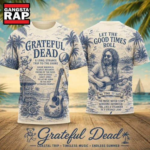 Grateful Dead Coastal Summer Tour Guitar Skull 2026 Vintage 3D Shirt