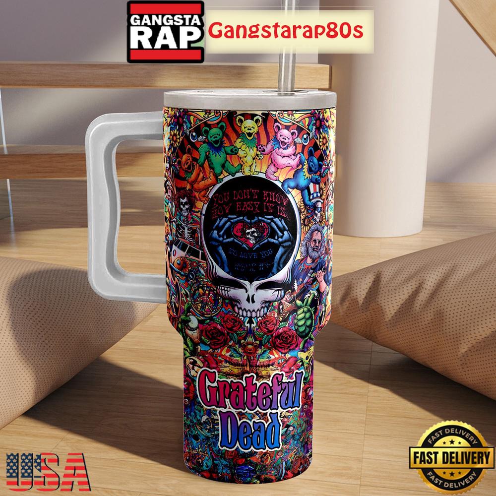 Grateful Dead Dancing Bears Fan Tumbler Cup 40oz
