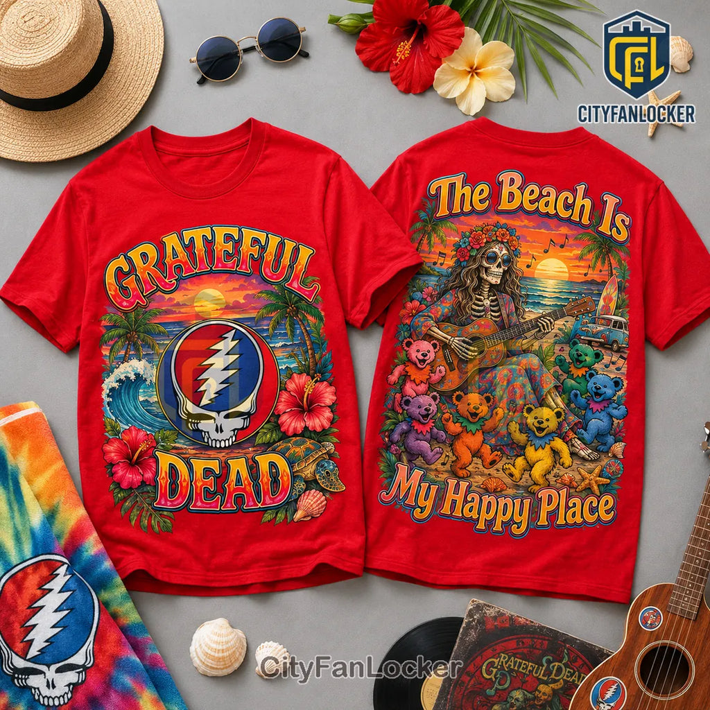 Grateful Dead Red Beach Tie Dye T-Shirt