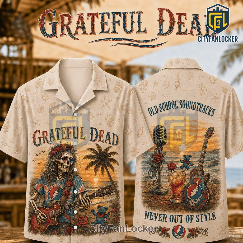 Grateful Dead Skeleton Musician Hawaiian Shirt