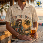 Grateful Dead Skeleton Musician Hawaiian Shirt