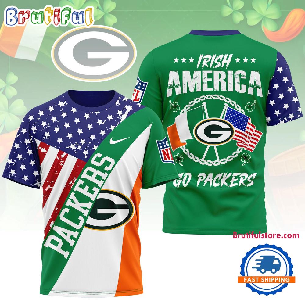 Green Bay Packers 2026 NFL Irish America Limited Edition 3D T Shirt
