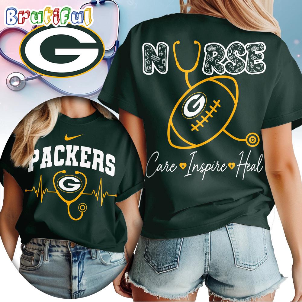 Green Bay Packers 2026 NFL Nurse Care Inspire Heal Unisex 3D Shirt