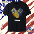 Green Bay Packers and California Golden Bears It’s in My DNA Fingerprints Heart Love Fans T Shirt