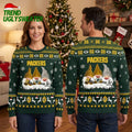 Green Bay Packers Christmas Gnome Trio Dark Green Ugly Christmas Sweater
