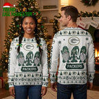 Green Bay Packers Christmas Gnome Trio Ugly Christmas Sweater