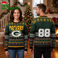 Green Bay Packers Football Field Custom Name And Number Ugly Christmas Sweater