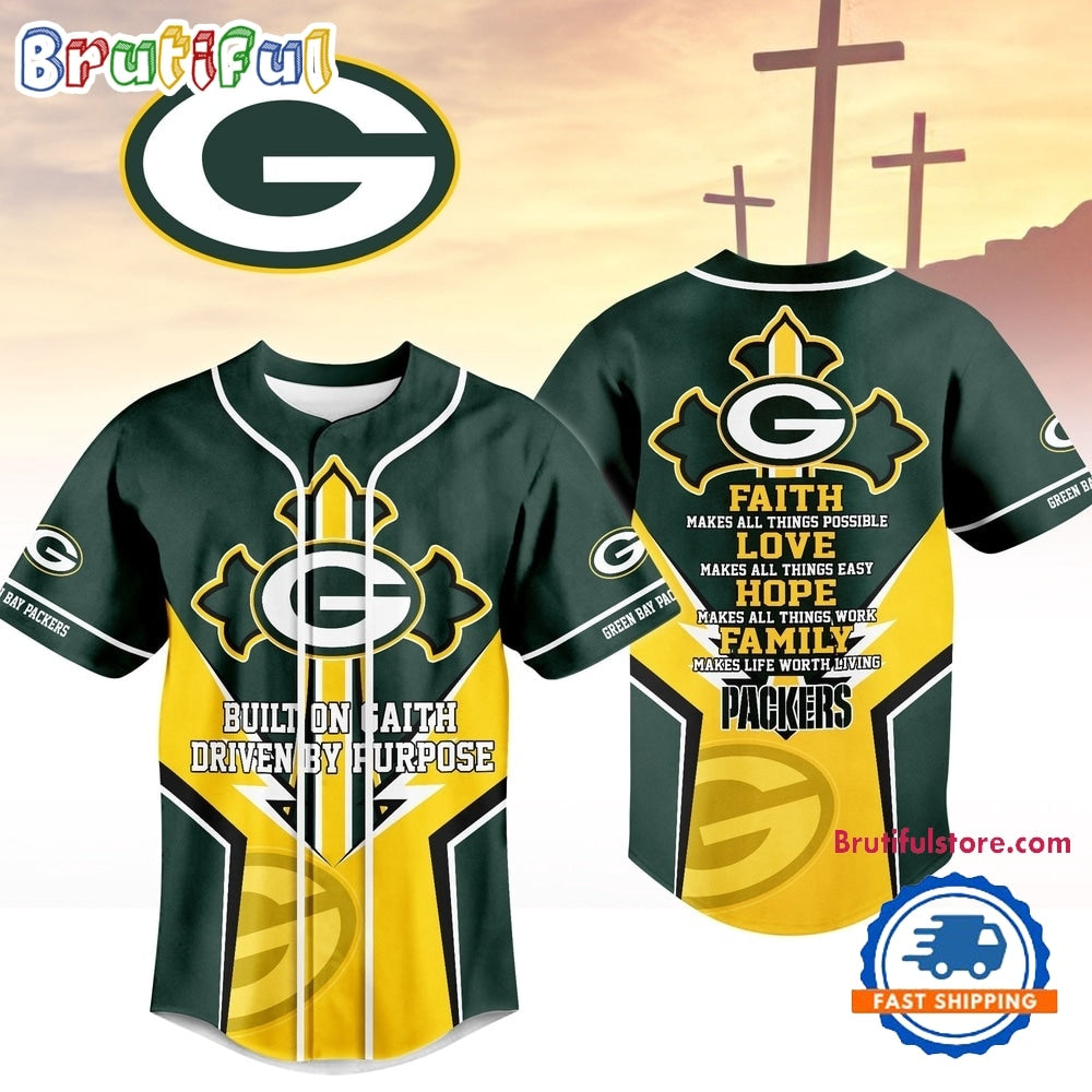 Green Bay Packers NFL Blessed Beyond The Score Baseball Jersey