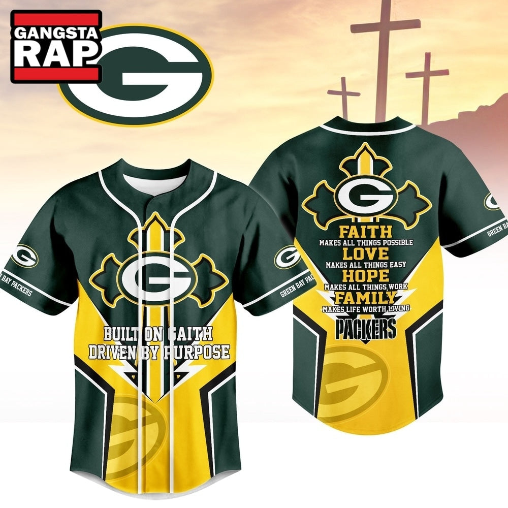 Green Bay Packers NFL Blessed Beyond The Score Baseball Jersey