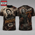 Green Bay Packers NFL Michael Myers Sunday Nightmares Horror Halloween 3D T Shirt, Football New Design Shirt