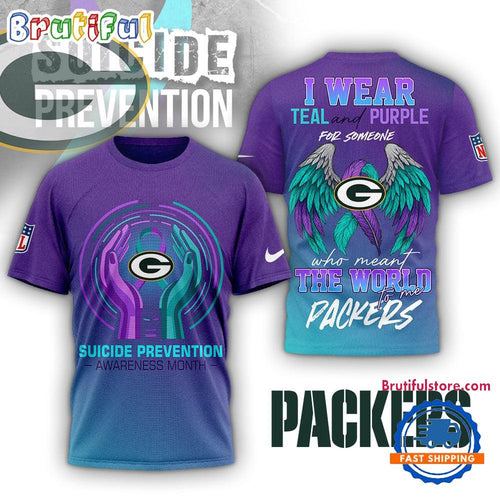 Green Bay Packers NFL National Suicide Prevention Month 3D Shirt