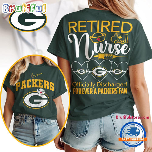Green Bay Packers NFL Retired Nurse Officially Discharged 3D Shirt