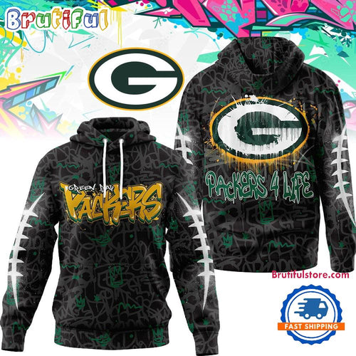 Green Bay Packers NFL Special Graffiti My Team 4 Life All Over Print Hoodie Shirt