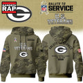 Green Bay Packers NFL US Veterans Salute To Service 2026 Hoodie Shirt, Football New Design Shirt