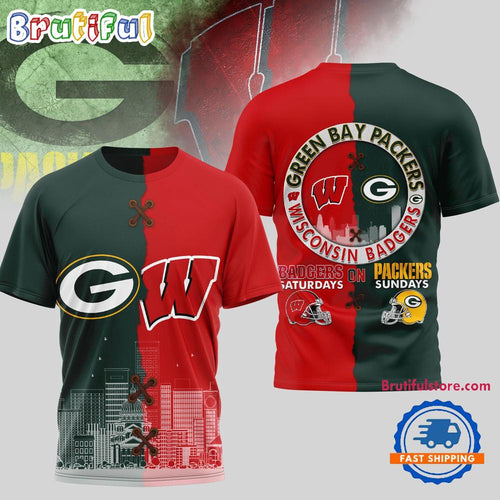Green Bay Packers NFL x Wisconsin Badgers NCAA Limited Edition 3D Shirt