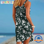 Green Bay Packers Rose Pattern Women’s Summer Beach Sling Dress