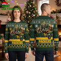 Green Bay Packers Rushing Football Player Number 10 Ugly Christmas Sweater