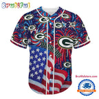 Green Bay Packers USA Flag Independence Day Baseball Jersey, Sport Team 4th of July Jersey
