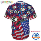 Green Bay Packers USA Flag Independence Day Baseball Jersey, Sport Team 4th of July Jersey