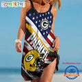 Green Bay Packers USA Independence Day Women’s Summer Beach Sling Dress