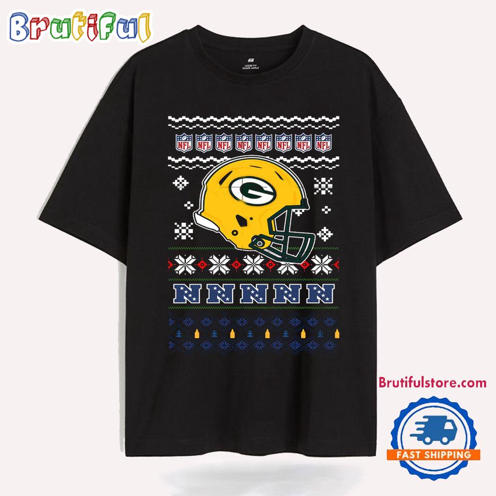 Green Bay Packers Football Logo Team Helmet Merry Chritmas 2024 T Shirt