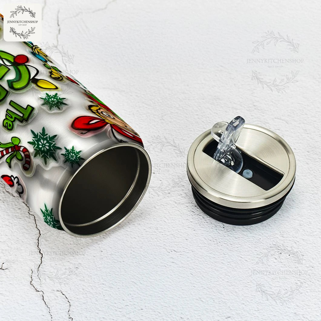 The Grinch x Christmas Can Shaped Tumbler