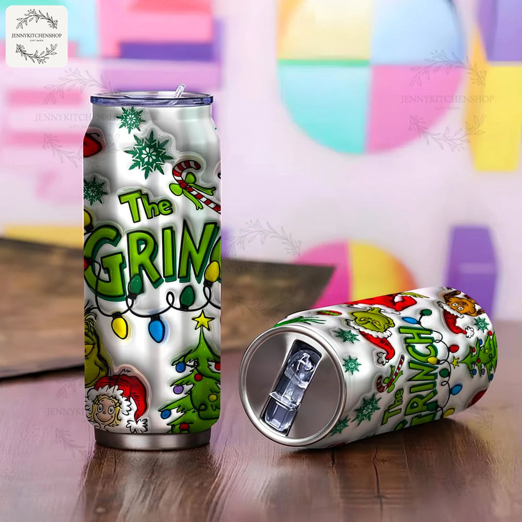 The Grinch x Christmas Can Shaped Tumbler
