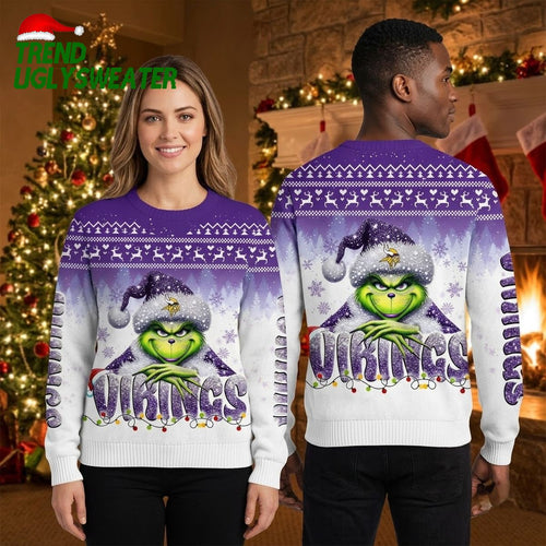 Grinch Santa Hat Christmas Lights Ugly Christmas Sweater