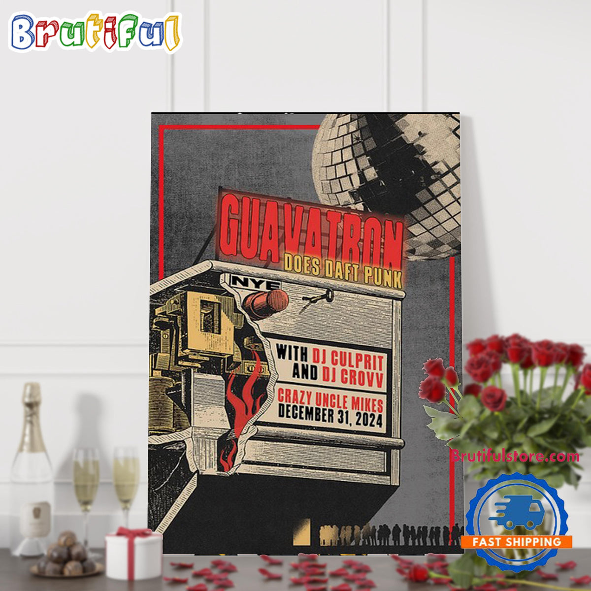 Guavatron Crazy Uncle Mikes Boca Raton FL Dec 31 2024 Wall Art Poster Canvas