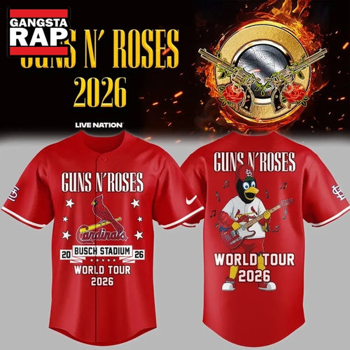 Guns N’ Roses x St. Louis Cardinals World Tour 2026 Mascot New Baseball Jersey