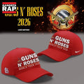 Guns N’ Roses x St. Louis Cardinals World Tour 2026 Red Cap, Trendy Music Baseball Cap