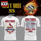 Guns N’ Roses x St. Louis Cardinals World Tour 2026 White Hoodie T-Shirt