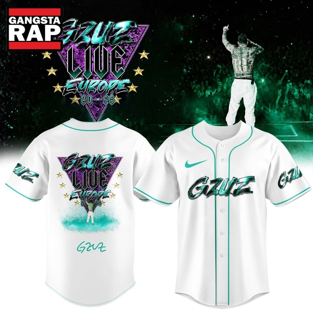 GZUZ LIVE EUROPE TOUR 2026 Signature White Baseball Jersey