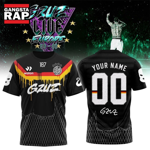 GZUZ LIVE EUROPE TOUR 2026 Signed Personalized 3D Shirt
