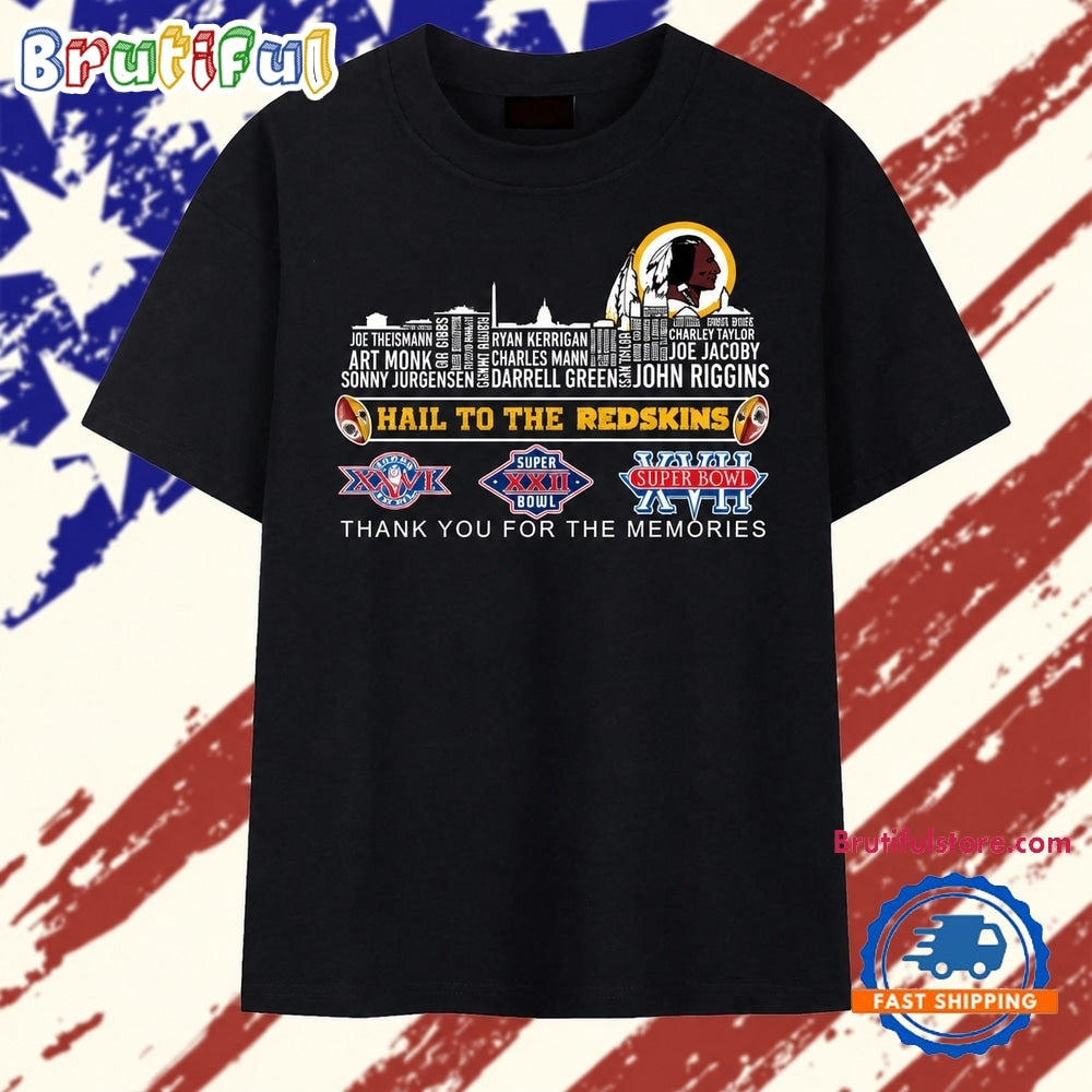 Hail To The Redskins Super Bowl Champions Skyline Signatures T Shirt