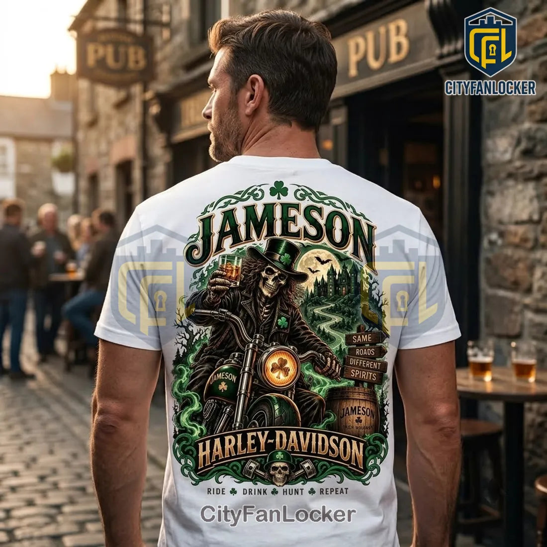 Harley-Davidson Jameson Shamrock Skeleton T-Shirt