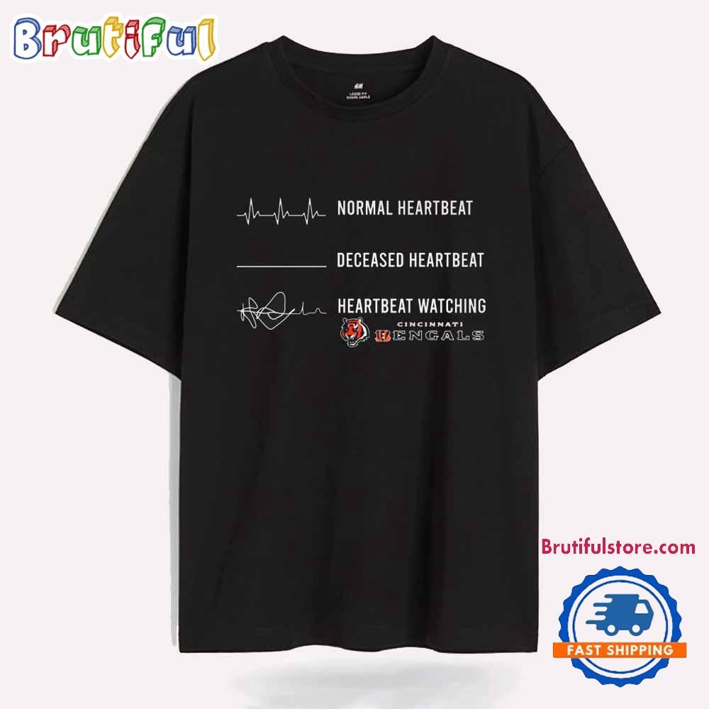 Heartbeat Watching Cincinnati Bengals 2025 T Shirt