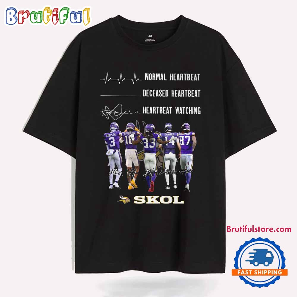 Heartbeat Watching Minnesota Vikings 2025 T Shirt