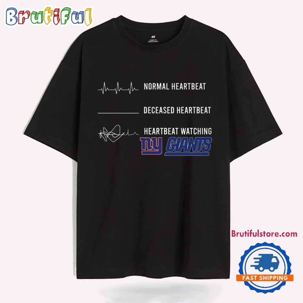 Heartbeat Watching New York Giants 2025 T Shirt