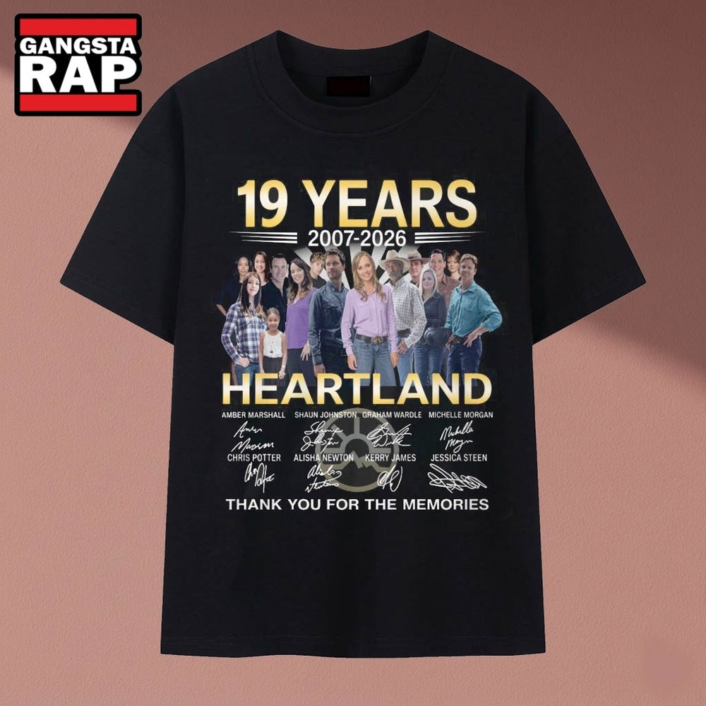 Heartland TV Series 19 Years 2007 2026 Cast Signatures T Shirt, Music 2D Shirt