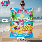 Hello Kitty Sanrio Friends Summer Vibes Beach Towel for Kids & Adults