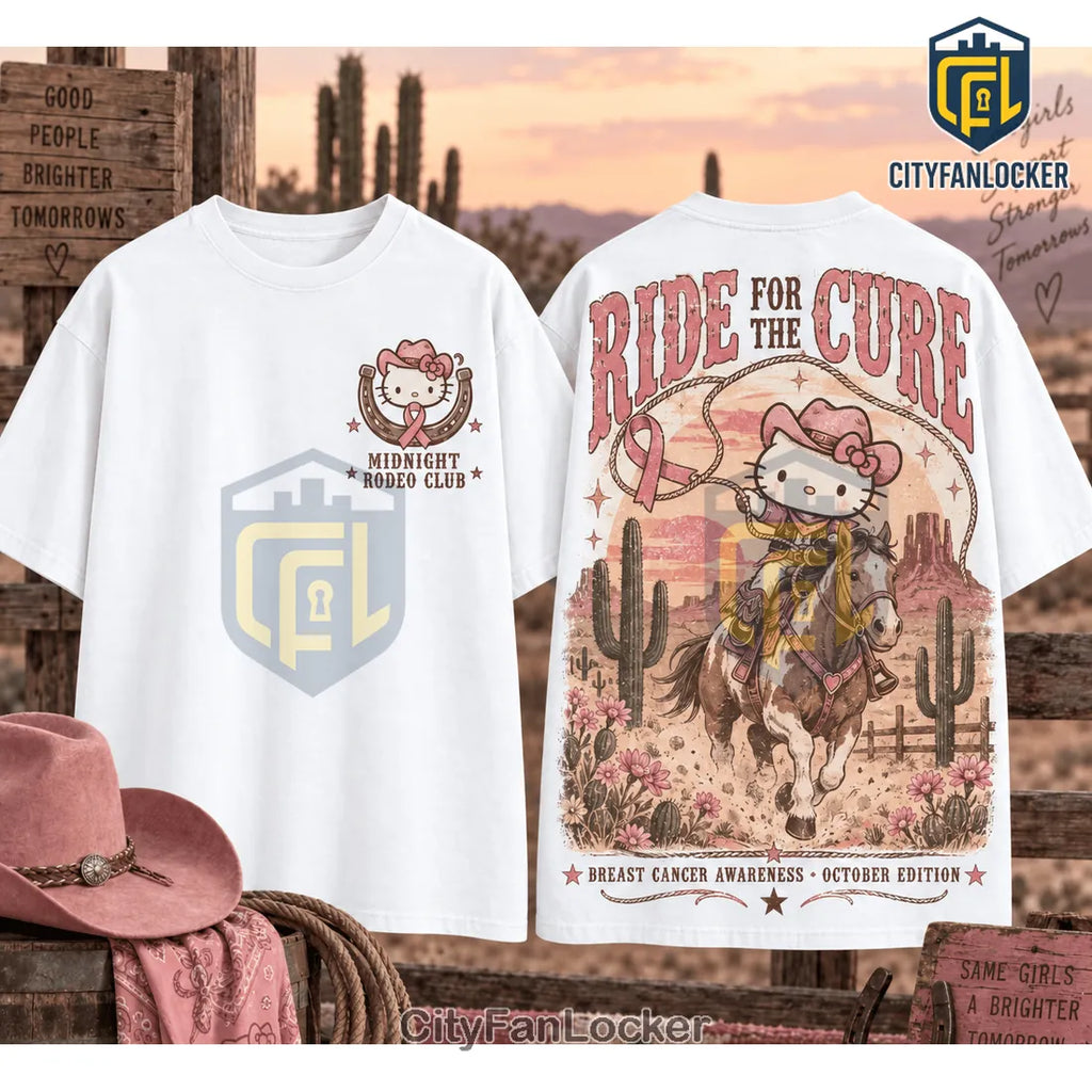 Hello Kitty Western Breast Cancer Awareness Shirt