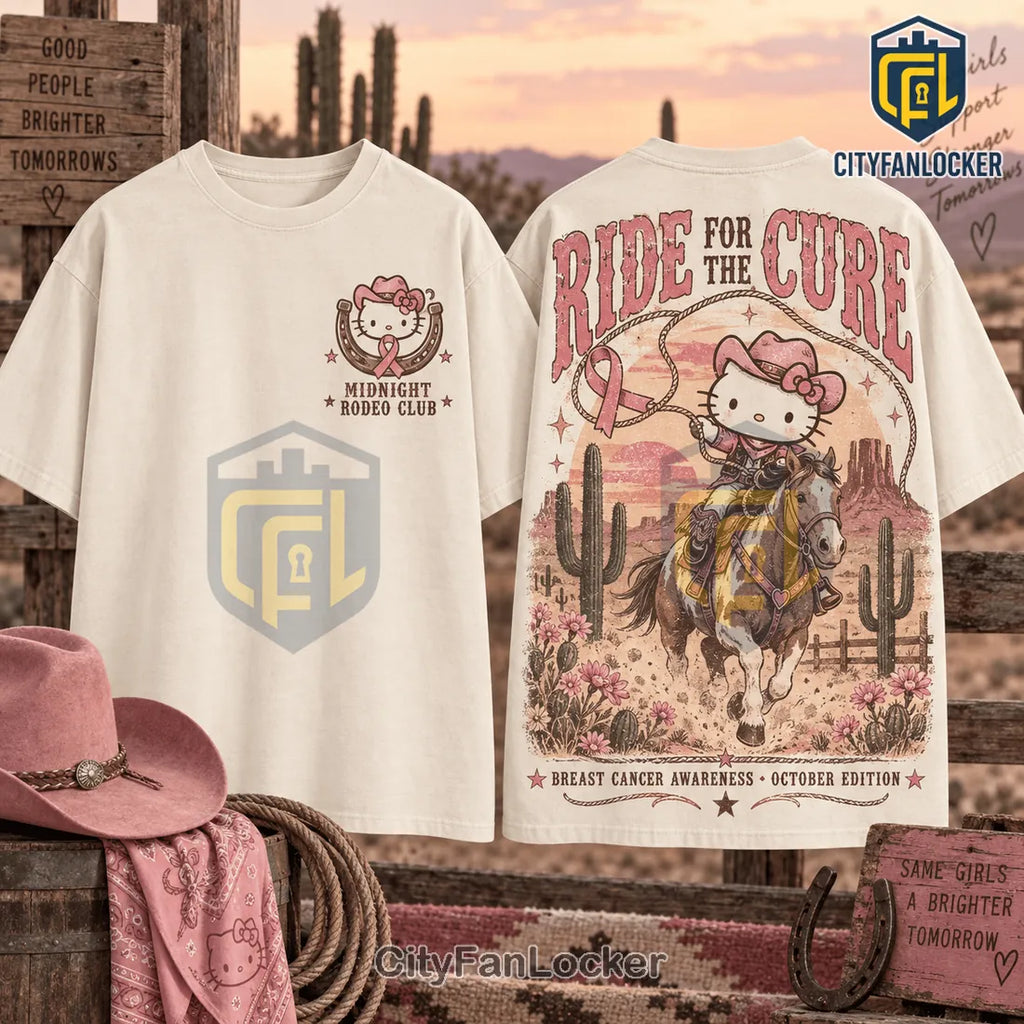 Hello Kitty Western Breast Cancer Awareness Shirt