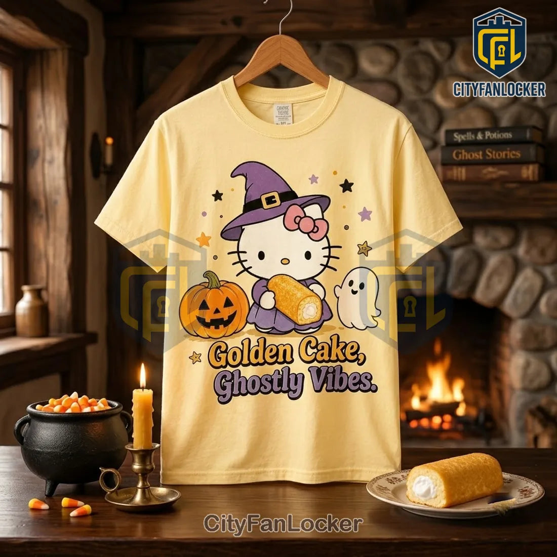 Hello Kitty x Twinkies Yellow Halloween T-Shirt