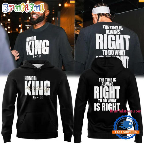 History Month MLK Jr Day NBA Team Issued Game Warm Up Hoodie T-Shirt