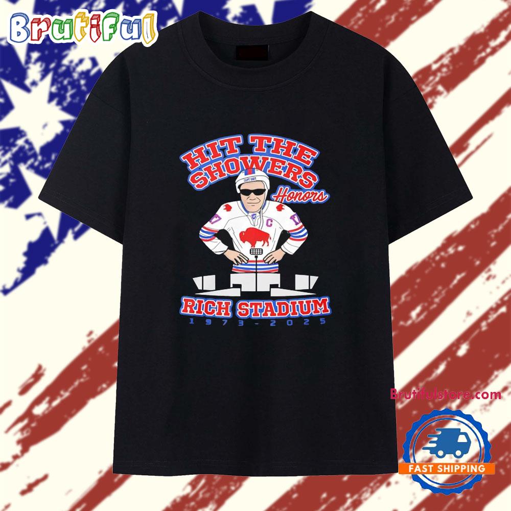 Hit The Showers Buffalo Bills Honors Rich Stadium 1973-2025 T Shirt