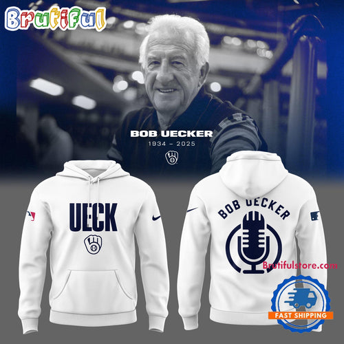 Honoring The Legend Brewers Icon And Baseball Hall of Famer Bob Uecker White Hoodie