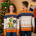 Houston Astros Grinch Santa Hat Ugly Christmas Sweater
